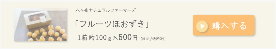 八ヶ岳ナチュラルファーマーズ「フルーツほおずき」1箱約100ｇ入 500円（税込、送料別）